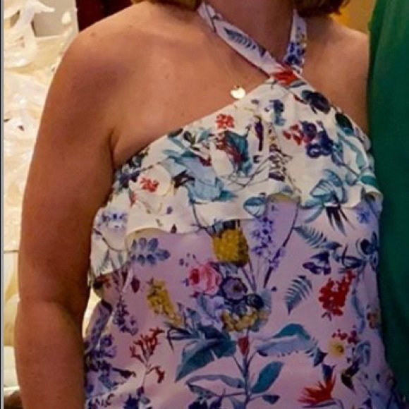 Strapless Flower Print blouse - Picture 2 of 3